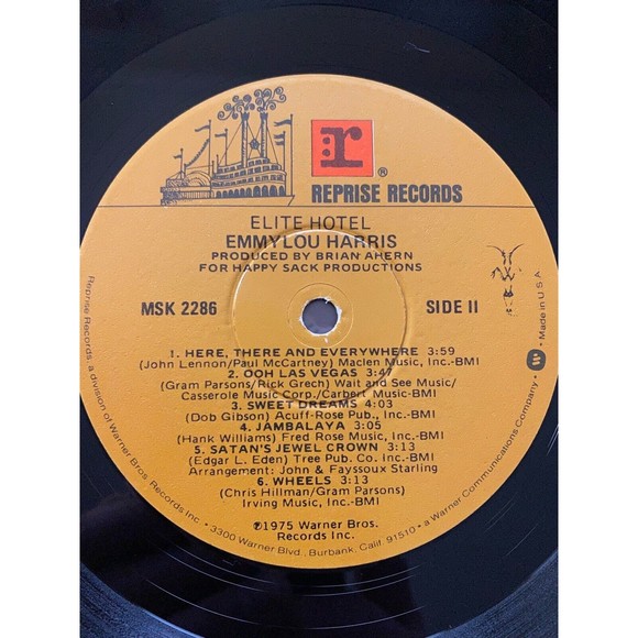 Emmylou Harris Elite Hotel 1975 LP Reprise Records MSK 2286 VG+ Vinyl - Picture 7 of 7
